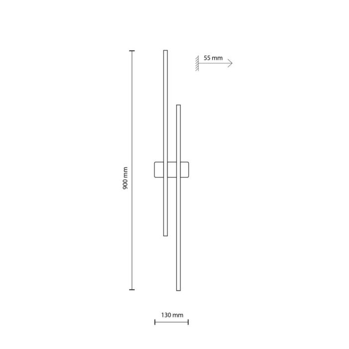 Lampa ścienna FLASH Czarna 6626