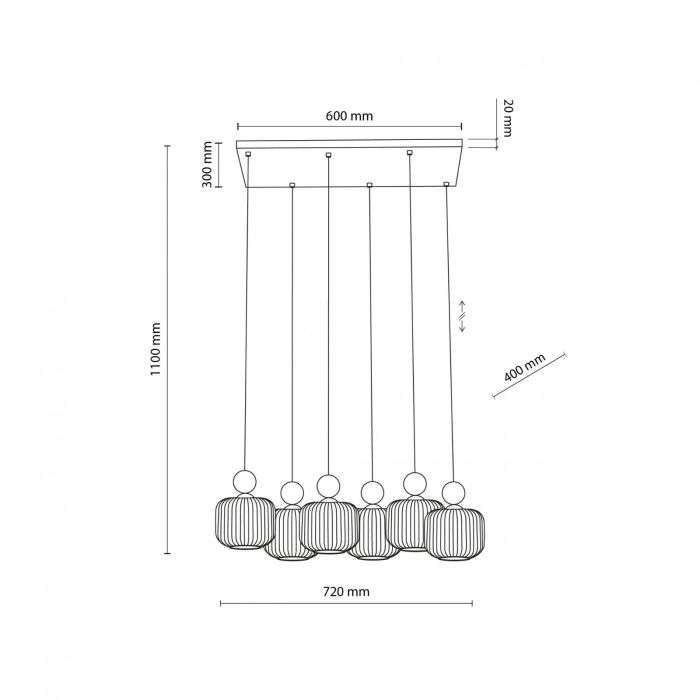 Lampa wisząca BALLO Brązowa 11052
