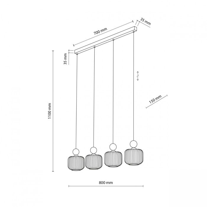 Lampa wisząca BALLO Brązowa 11051