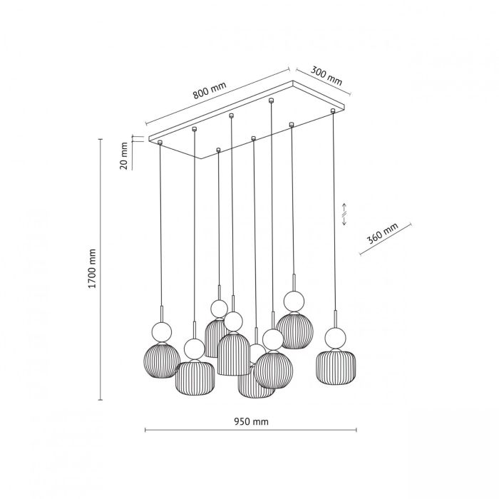 Lampa wisząca SOPHIA COGNAC Zielona 11151