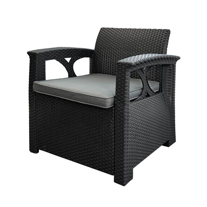 Zestaw Mebli Ogrodowych z technorattanu 4-osobowy Sofia Antracyt