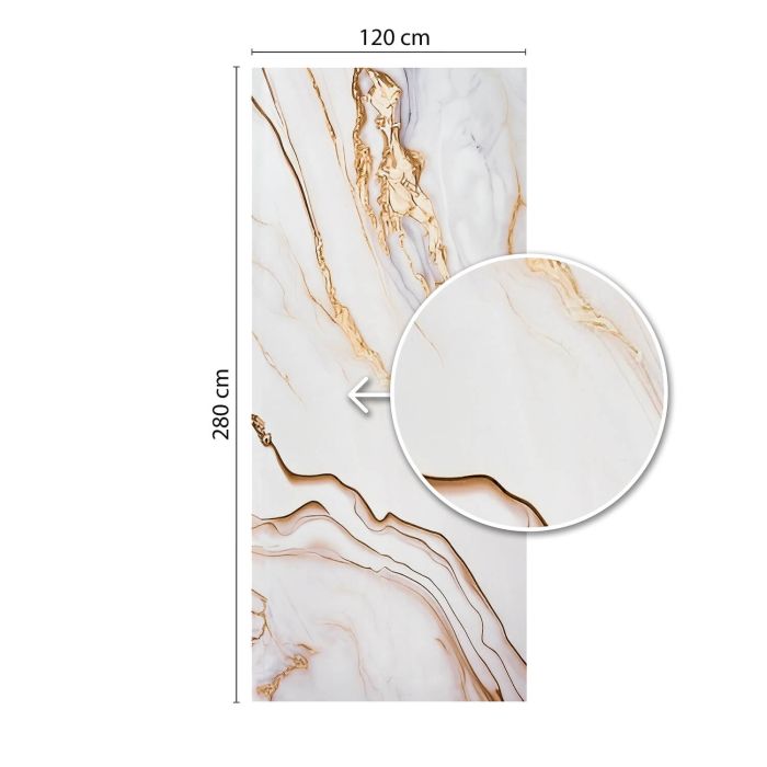 Panel Ścienny XXL Arabescato Złoty Połysk 120 x 280 cm 3 mm (B) - Drugi Gatunek