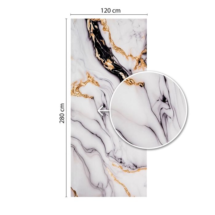 Panel Ścienny XXL Arabescato Złoty Połysk 120 x 280 cm 3 mm (C)