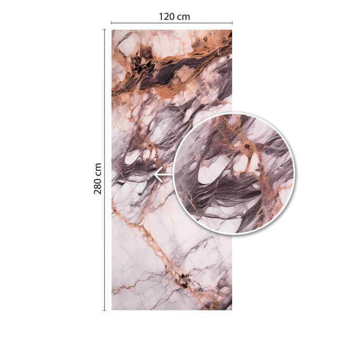 Panel Ścienny XXL Breccia Miedziany Połysk 120 x 280 cm 3 mm (C)