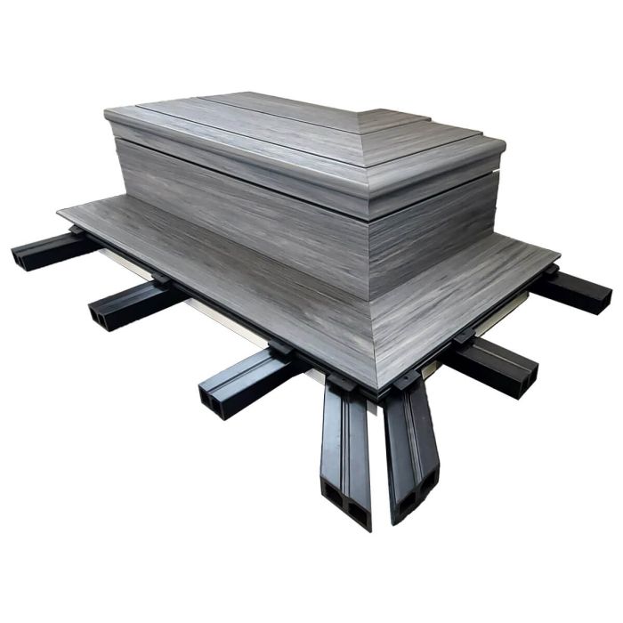 Deska kompozytowa zakończeniowa schodowa Premium Ecru – dł. 2,8 m