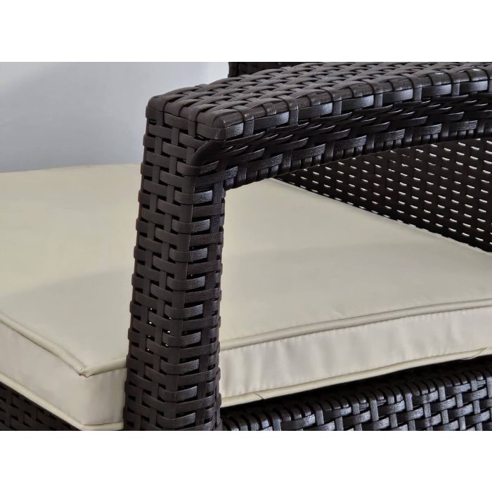 Zestaw Mebli Ogrodowych z technorattanu 4-osobowy Aura Brąz