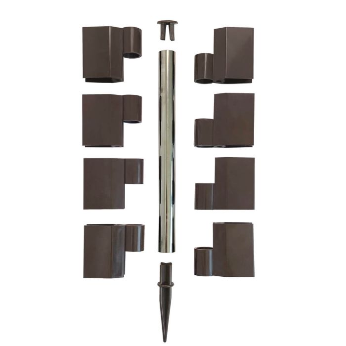 Łącznik do grządek podwyższonych, z kotwą, regulowany, brązowy – zestaw 4 szt.