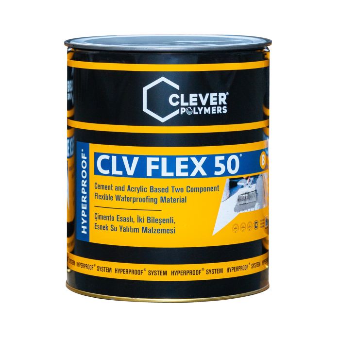 Hydroizolacja Dwuskładnikowa Polimerowa CLEVER CLV FLEX 50 – 20 kg + 4 l Hydroizolacja Dwuskładnikowa Polimerowa CLEVER CLV FLEX 50 – 20 kg + 4 l