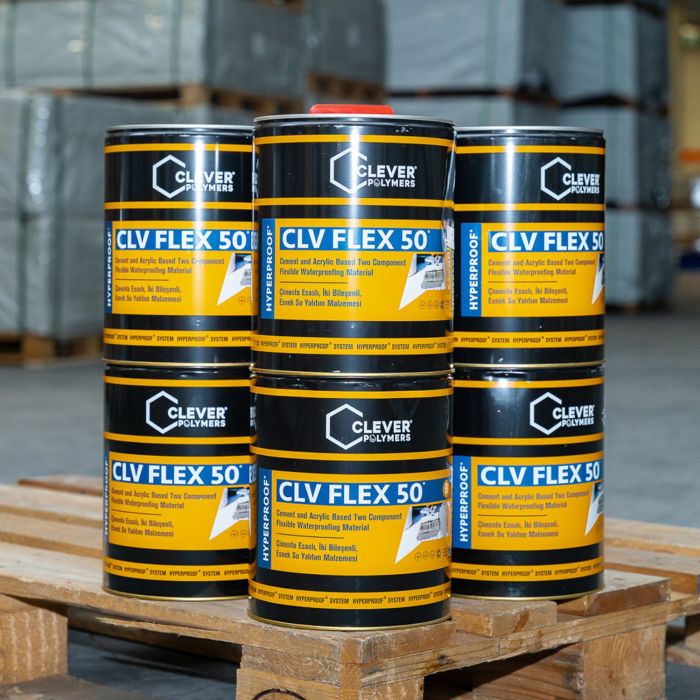 Hydroizolacja Dwuskładnikowa Polimerowa CLEVER CLV FLEX 50 – 20 kg + 4 l Hydroizolacja Dwuskładnikowa Polimerowa CLEVER CLV FLEX 50 – 20 kg + 4 l
