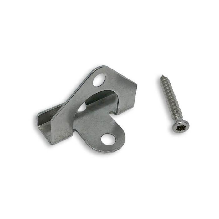 Klips montażowy L-11 startowo-końcowy ze stali nierdzewnej + wkręt - 1 szt. Klips montażowy L-11 startowo-końcowy ze stali nierdzewnej + wkręt - 1 szt.