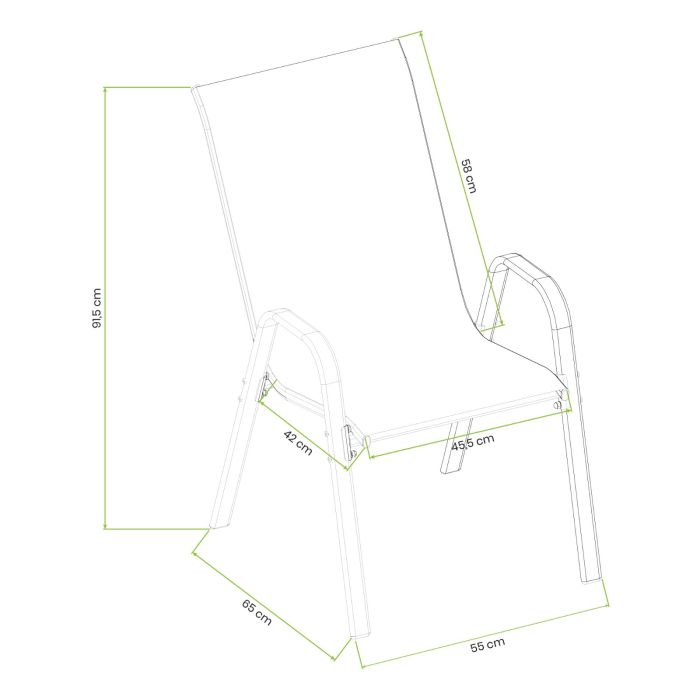 Zestaw Ogrodowy Terra Czarny – 4 krzesła + stolik