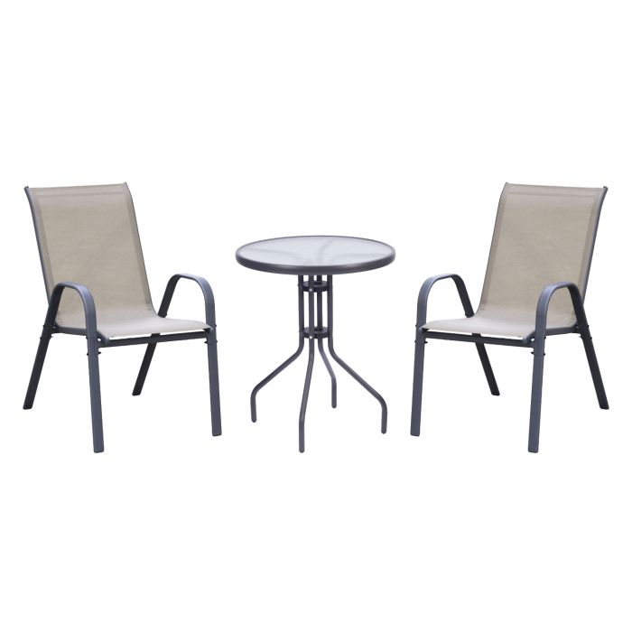 Krzesło Ogrodowe Terra Beżowe – zestaw 4 krzeseł