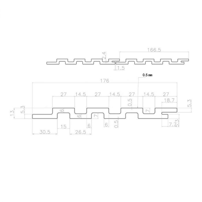 Deska Elewacyjna Kompozytowa Lamelowa DUO Redwood/Czarny – dł. 2,9 m