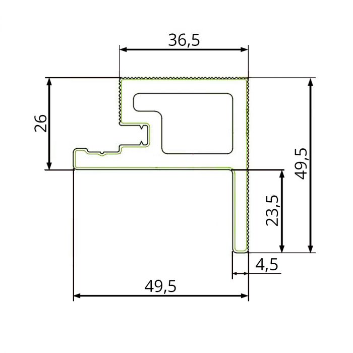 Listwa Kompozytowa Lamelowa typu F Premium Teak 36,5 x 49,5 mm – dł. 2,9 m