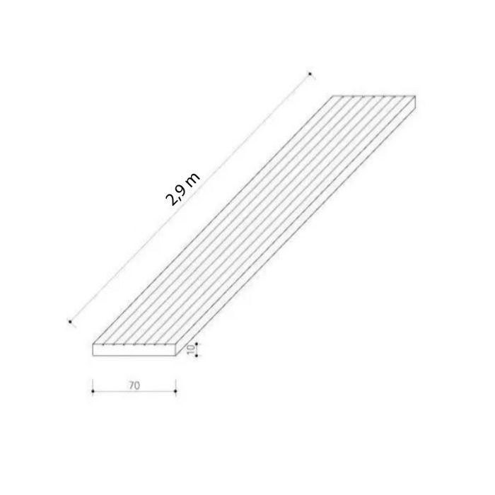 Listwa Kompozytowa Prosta Premium Natural Wood 70x10 mm – dł. 2,9 m Listwa Kompozytowa Prosta Premium Natural Wood 70x10 mm – dł. 2,9 m