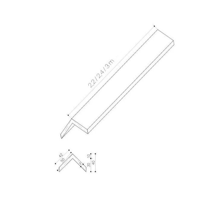 Listwa Kompozytowa Kątowa Classic Jasny Brąz 50x50 mm – dł. 2,4 m