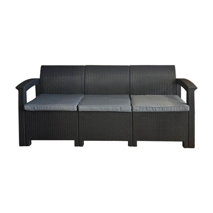 Zestaw Mebli Ogrodowych z technorattanu 5-osobowy Aura Antracyt Zestaw Mebli Ogrodowych z technorattanu 5-osobowy Aura Antracyt