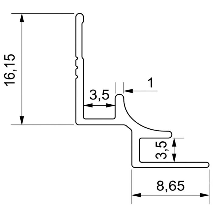 Narożnik wewnętrzny aluminiowy 3,5 mm do paneli ściennych Ciemny Szary Mat – 2,9 m Narożnik wewnętrzny aluminiowy 3,5 mm do paneli ściennych Ciemny Szary Mat – 2,9 m