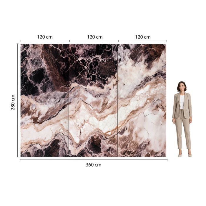 Panel Ścienny XXL Emperador Czarny Połysk 120 x 280 cm 3 mm – zestaw 3 szt. (ABC)