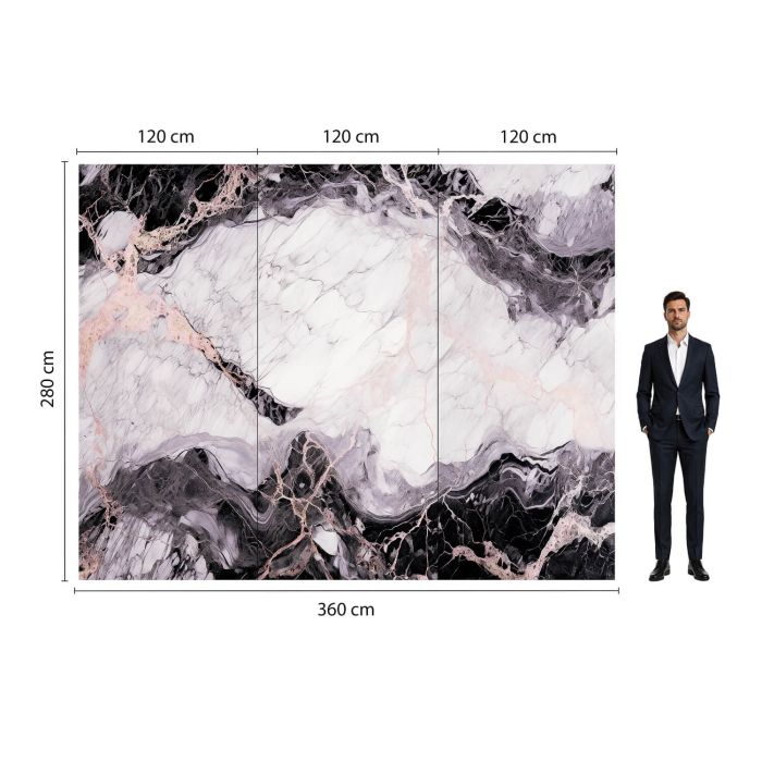 Panel Ścienny XXL Orobico Czarny Połysk 120 x 280 cm 3 mm – zestaw 3 szt. (ABC)