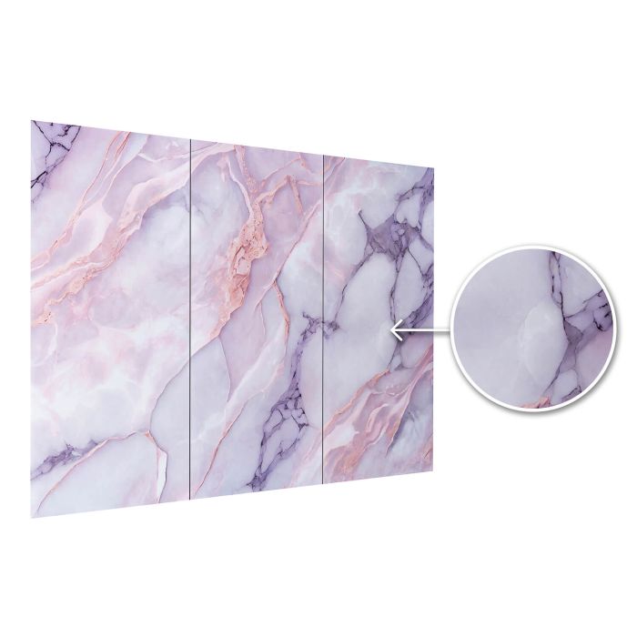 Panel Ścienny XXL Statuario Różowy Połysk 120 x 280 cm 3 mm – zestaw 3 szt. (ABC)