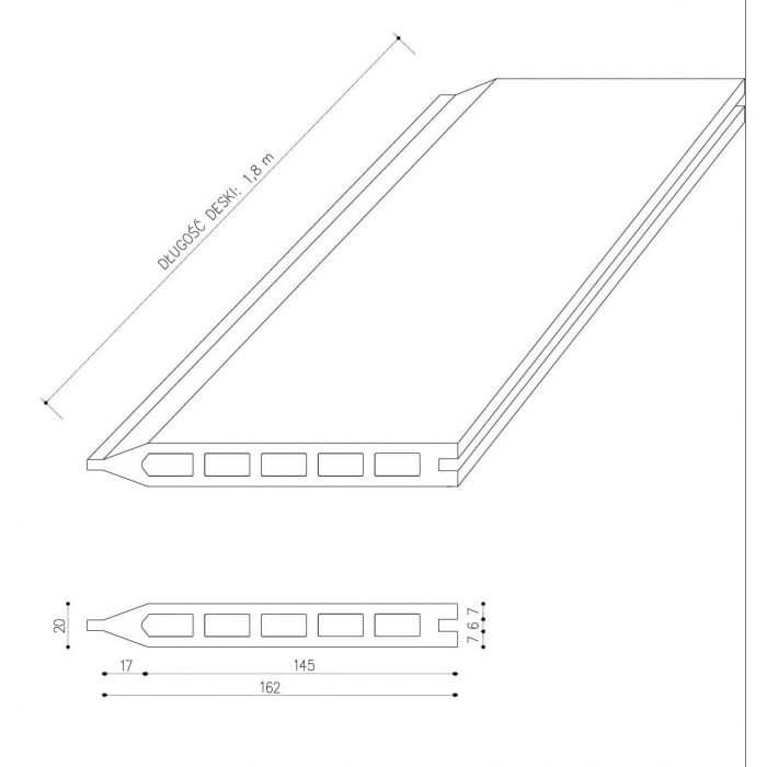 Deska Ogrodzeniowa Premium Redwood 162 x 20 mm – dł. 1,8 m