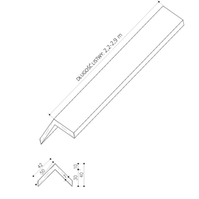 Listwa Kompozytowa Kątowa Classic Ciemny Brąz 50x50 mm – dł. 2,4 m