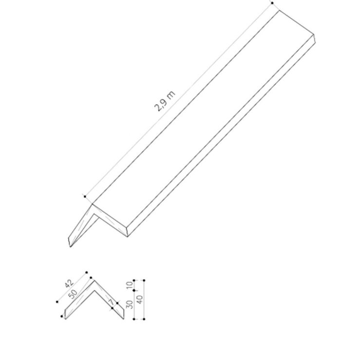 Listwa Kompozytowa Kątowa Premium Amber 45x45 mm – dł. 2,9 m