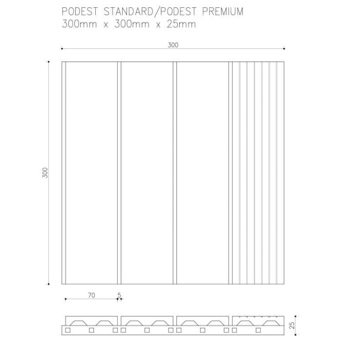 Podest Tarasowy Kompozytowy Premium Amber 30 x 30 x 2,5 cm