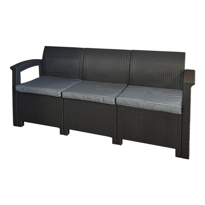 Zestaw Mebli Ogrodowych z technorattanu 5-osobowy Aura Antracyt Zestaw Mebli Ogrodowych z technorattanu 5-osobowy Aura Antracyt