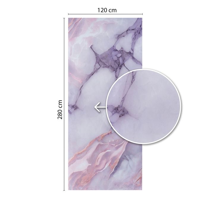 Panel Ścienny XXL Statuario Różowy Połysk 120 x 280 cm 3 mm (C)