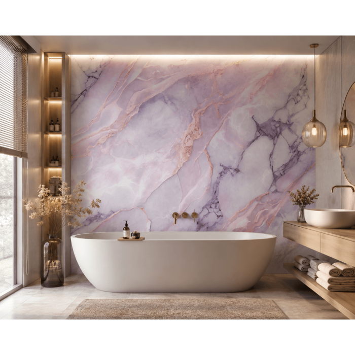 Panel Ścienny XXL Statuario Różowy Połysk 120 x 280 cm 3 mm – zestaw 3 szt. (ABC)