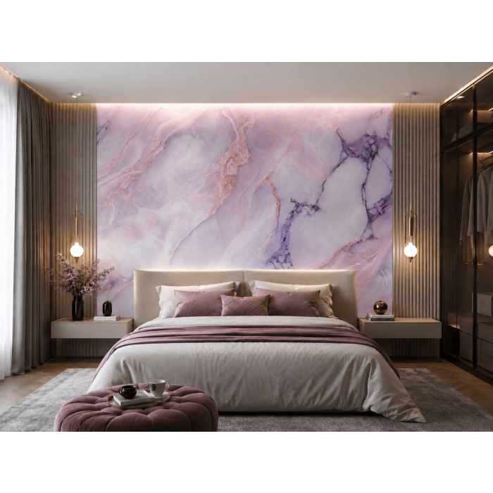 Panel Ścienny XXL Statuario Różowy Połysk 120 x 280 cm 3 mm – zestaw 3 szt. (ABC)