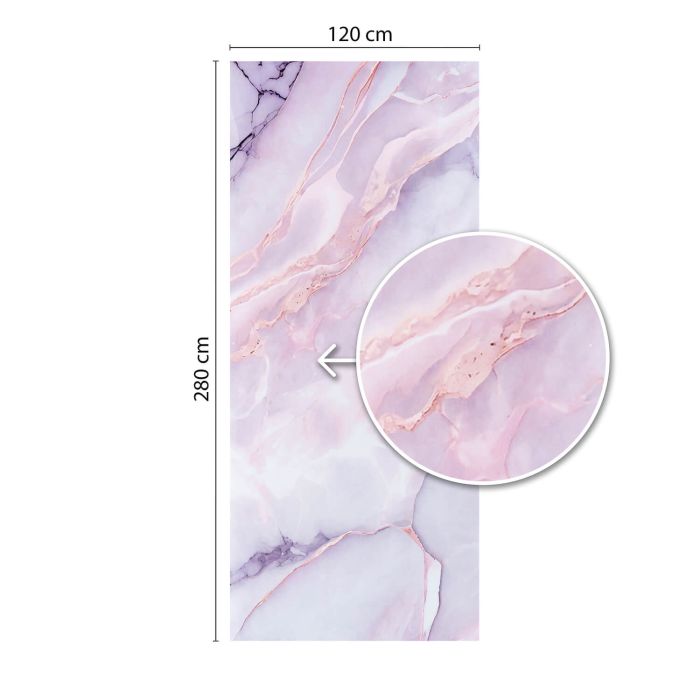 Panel Ścienny XXL Statuario Różowy Połysk 120 x 280 cm 3 mm (A)