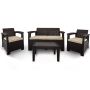 Zestaw Mebli Ogrodowych z technorattanu 4-osobowy Aura Brąz