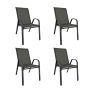 Krzesło Ogrodowe Terra Szare – zestaw 4 krzeseł