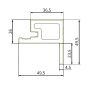Listwa Kompozytowa Lamelowa typu F Premium Dąb Naturalny / Czarny 36,5 x 49,5 mm – dł. 2,9 m