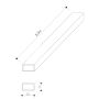 Legar Aluminiowy 50 x 30 mm – dł. 3 m