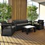 Zestaw Mebli Ogrodowych z technorattanu 4-osobowy Sofia Antracyt