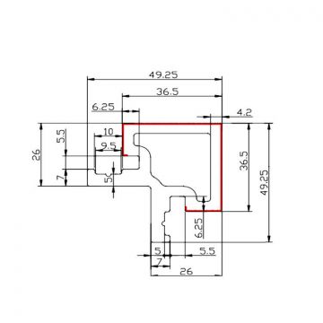 Listwa Kompozytowa Narożna Lamelowa Trapez Light Oak 36,5 mm – dł. 2,9 m