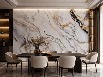 Panel Ścienny XXL Arabescato Złoty Połysk 120 x 280 cm 3 mm – zestaw 3 szt. (ABC)