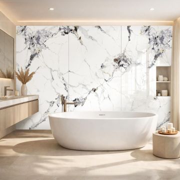 Panel Ścienny SPC Marmur Carrara Biały Połysk 120 x 280 cm 4 mm (C)