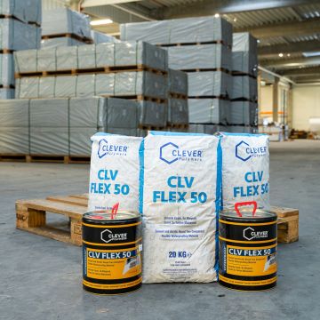 Hydroizolacja Dwuskładnikowa Polimerowa CLEVER CLV FLEX 50 – 20 kg + 4 l