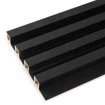 Lamele Ścienne Dekoracyjne Czarny Brokat 2,4 x 16,8 cm &ndash; dł. 2,7 m