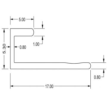 Profil zakończeniowy aluminiowy 3,5 mm do paneli ściennych Czarny Mat – 2,9 m