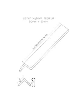 Listwa Kompozytowa Kątowa Premium Dąb Naturalny 50 x 50 mm do lameli elewacyjnych Premium– dł. 2,9 m