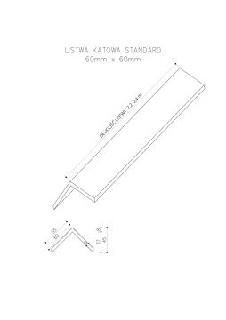 Listwa Kompozytowa Kątowa Standard/3D Szary - dł. 2,4m