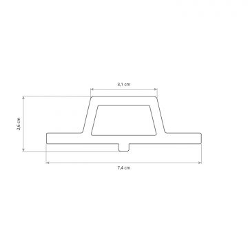 Listwa Kompozytowa Łączeniowa Lamelowa Trapez Light Oak / Czarny – dł. 2,9 m