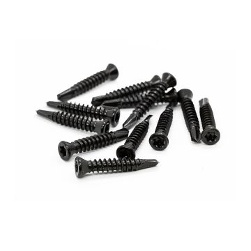 Wkręt samowiercący 4 x 25 mm ze stali nierdzewnej Czarny – 200 szt.