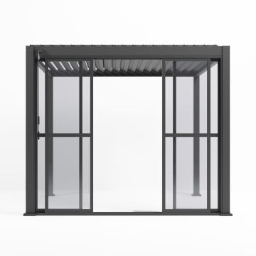 Drzwi przesuwne transparetne do pergoli ogrodowej Antracyt 3 m